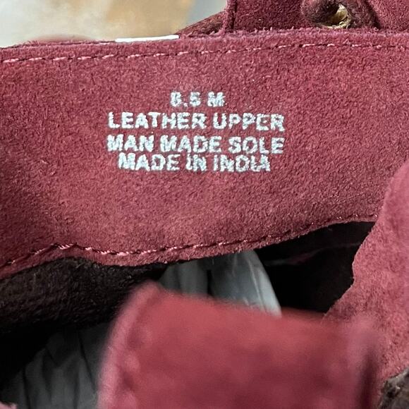 Diba Womens Blake Leather Suede Lace Up Wedge Booties Size 8.5 Burgandy Red NWOB - Picture 8 of 12